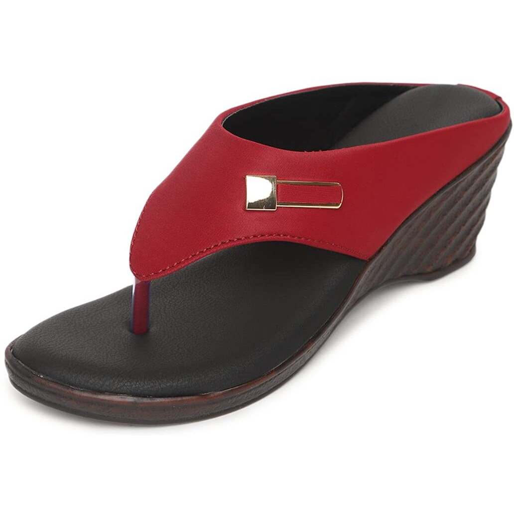 Ortho Joy Womens Extra-Soft Fancy Slippers - Maroon
