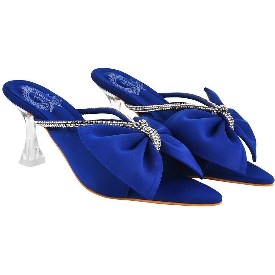 Shoetopia Womens Ultra Blue Heeled Sandal - 3 Uk (Ultra-Blue)