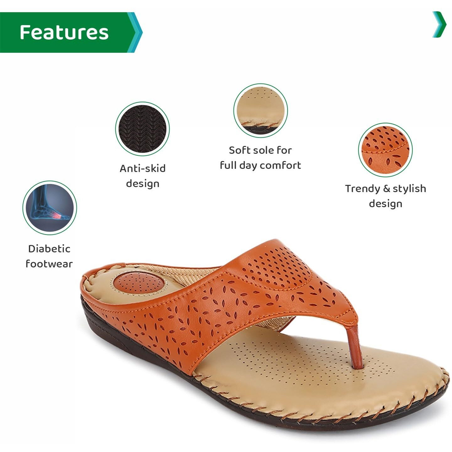 Ortho Joy Doctor Slippers | Soft Fancy Chappal For Women | Comfortable Footwear For Women