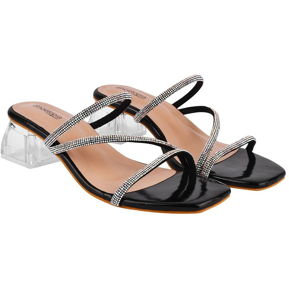 Shoetopia Girls Heel-317 Black Heeled Sandal - 6 Uk (Girls-Heel-317-Black)