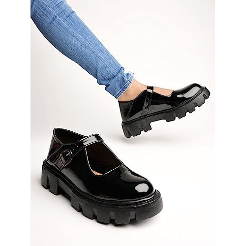 Shoetopia Girls L-111 Black Dress Shoe - 5 Uk (Girls-L-111-Black)