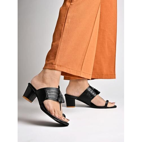 Shoetopia Girls Kh-5555 Black Heeled Sandal - 7 Uk (Girls-Kh-5555-Black)