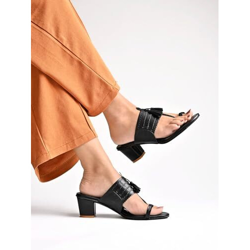 Shoetopia Girls Kh-5555 Black Heeled Sandal - 7 Uk (Girls-Kh-5555-Black)