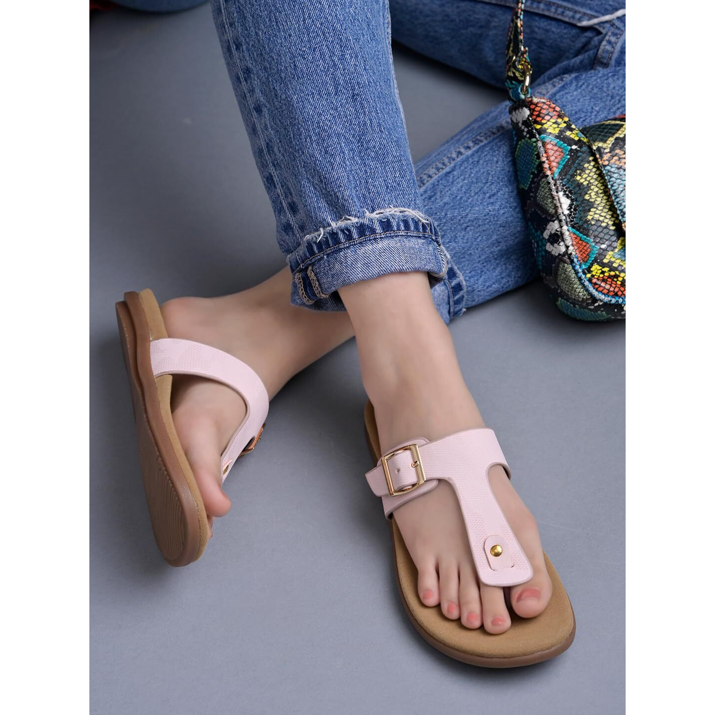 Shoetopia Solid Peach Flats For Women /Eu36