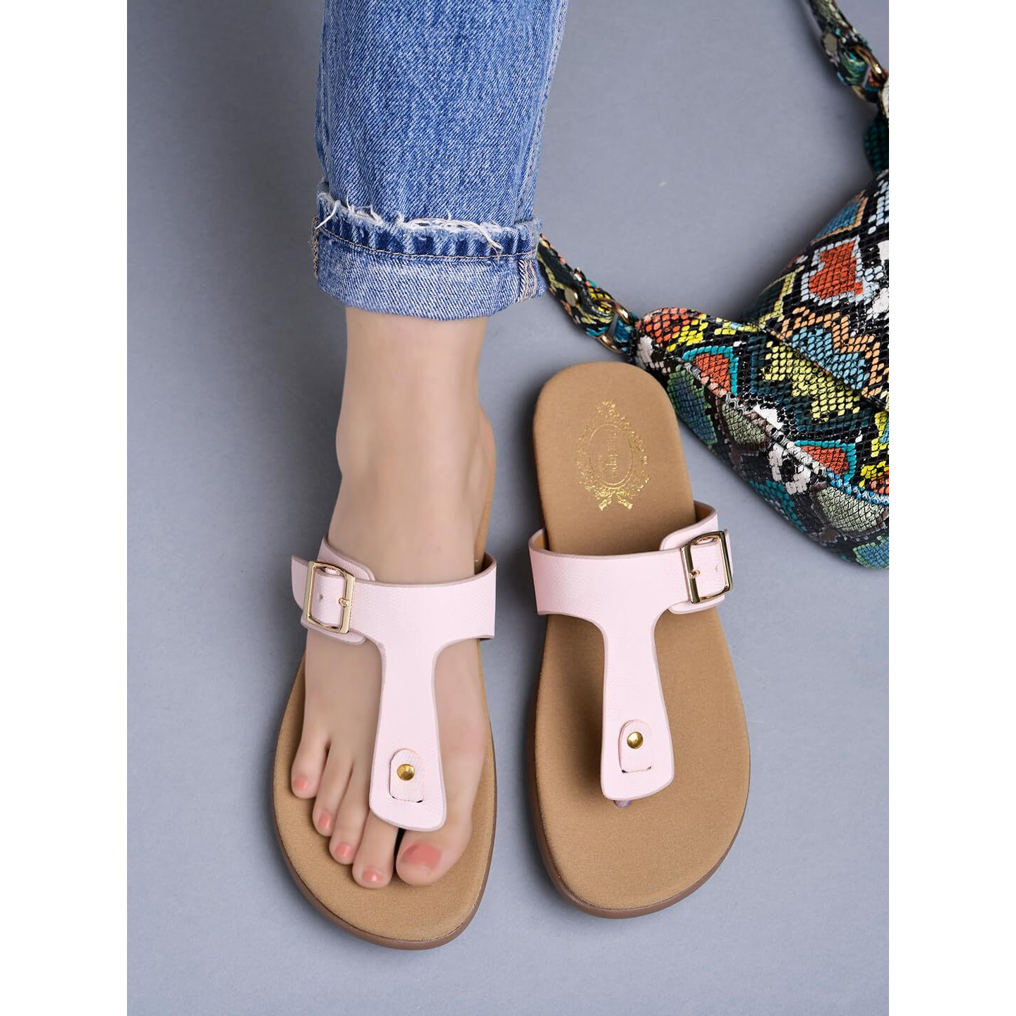 Shoetopia Solid Peach Flats For Women /Eu36