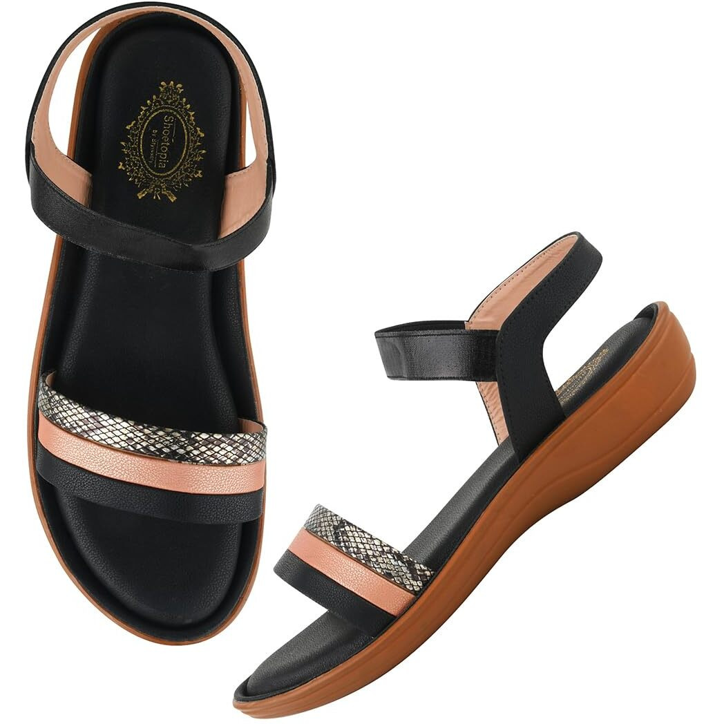 Shoetopia Women's Snd-4343 Heeled Sandal-9 Kids Uk (Snd-4343-Black)-Eu42