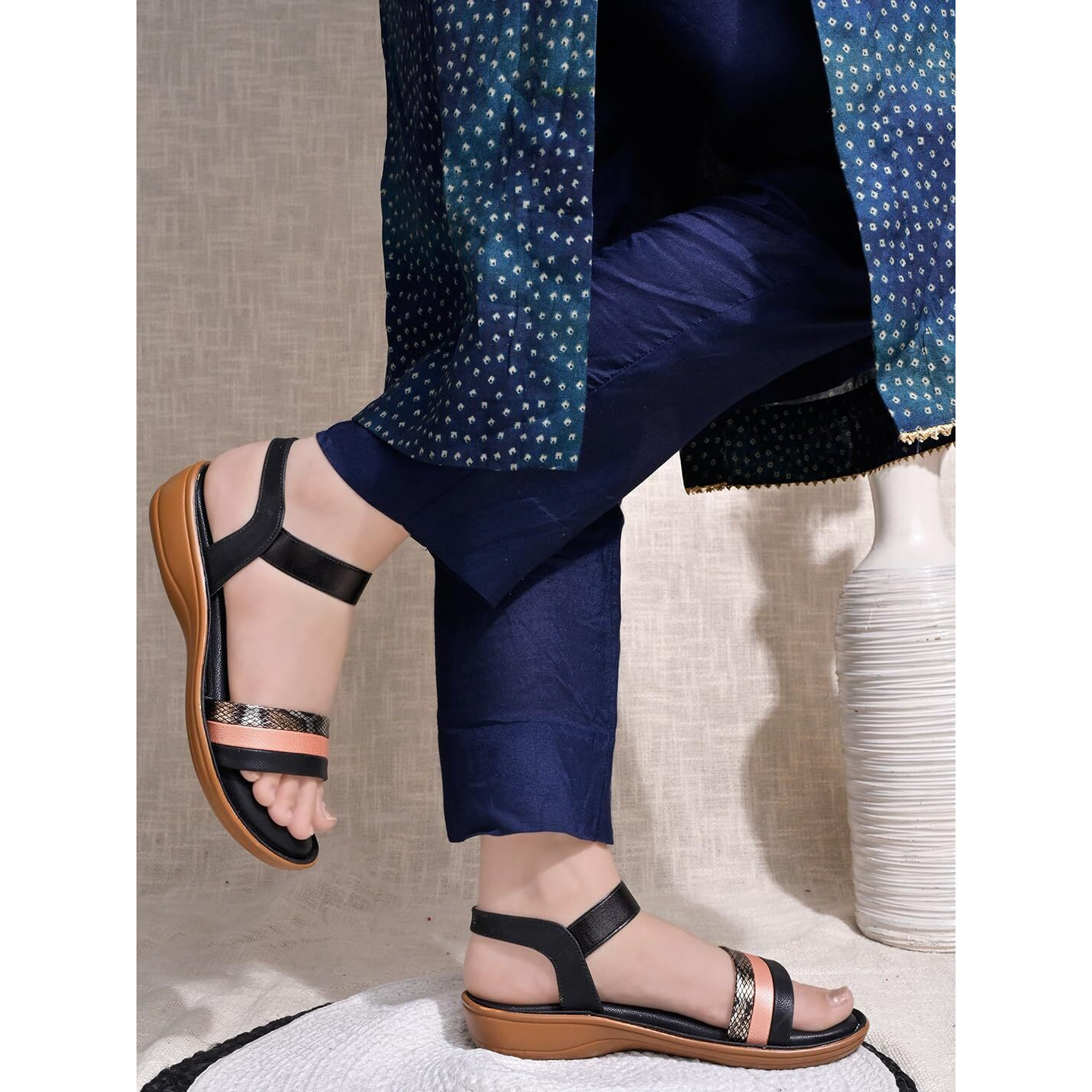 Shoetopia Women's Snd-4343 Heeled Sandal-9 Kids Uk (Snd-4343-Black)-Eu42