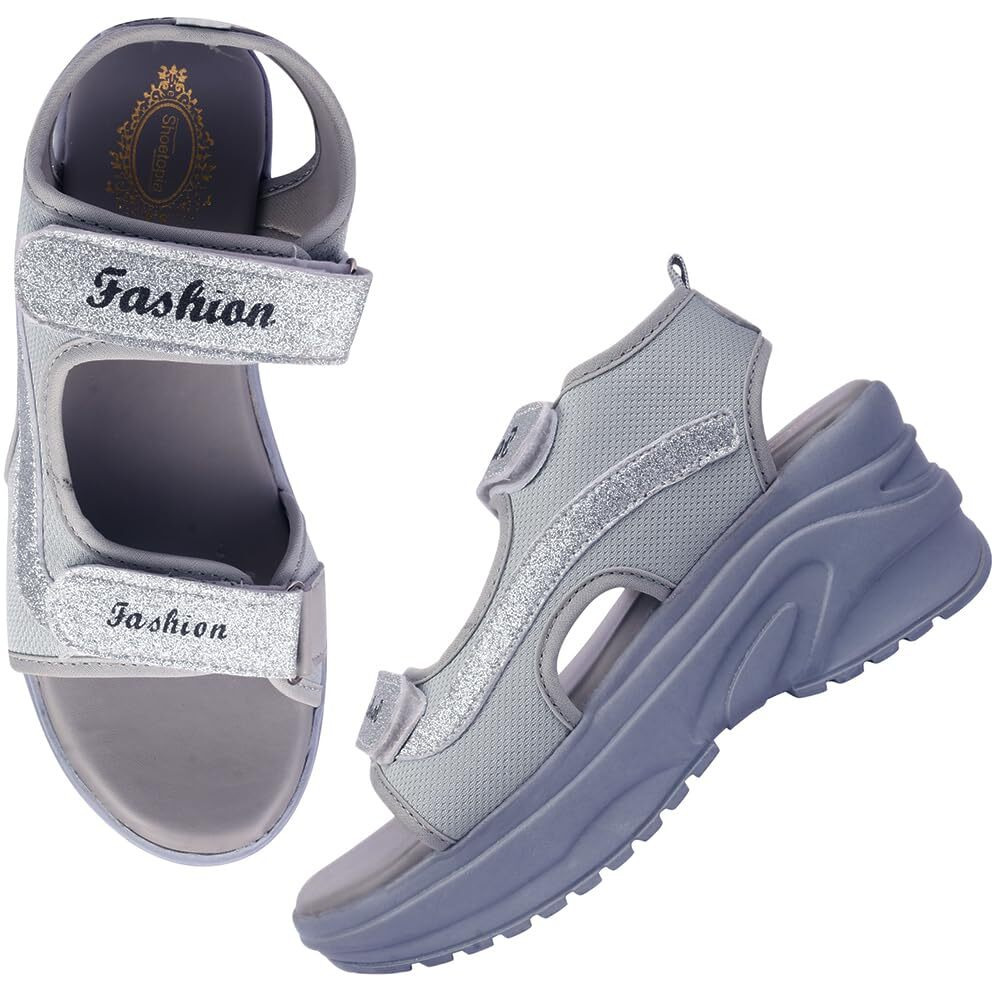 Shoetopia Women's Sandal-3 Kids Uk (Box-Grey)-Eu36
