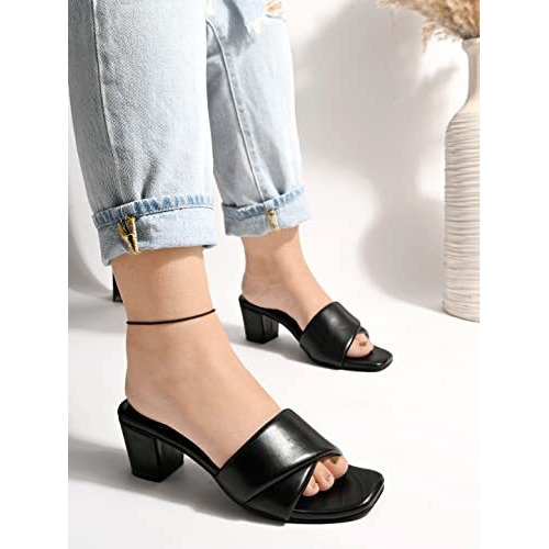 Shoetopia Girls Heel-311 Black Heeled Sandal - 5 Uk (Girls-Heel-311-Black)