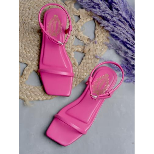 Shoetopia Stylish Casual Pink Flat Sandals For Women & Girls /Eu37