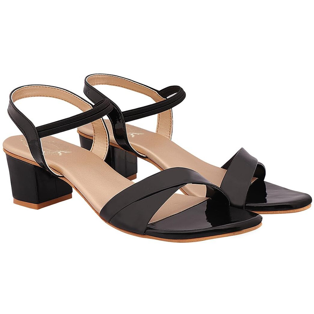Shoetopia Girls Girls-Heel-1700 Black Heeled Sandal - 6 Uk (Girls-Heel-1700-Black)