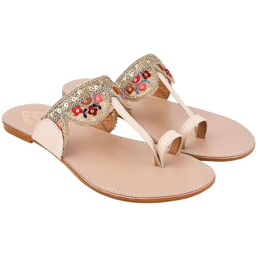 Shoetopia Girls Kh-5253 Cream Flat Sandal - 6 Uk (Girls-Kh-5253-Cream)