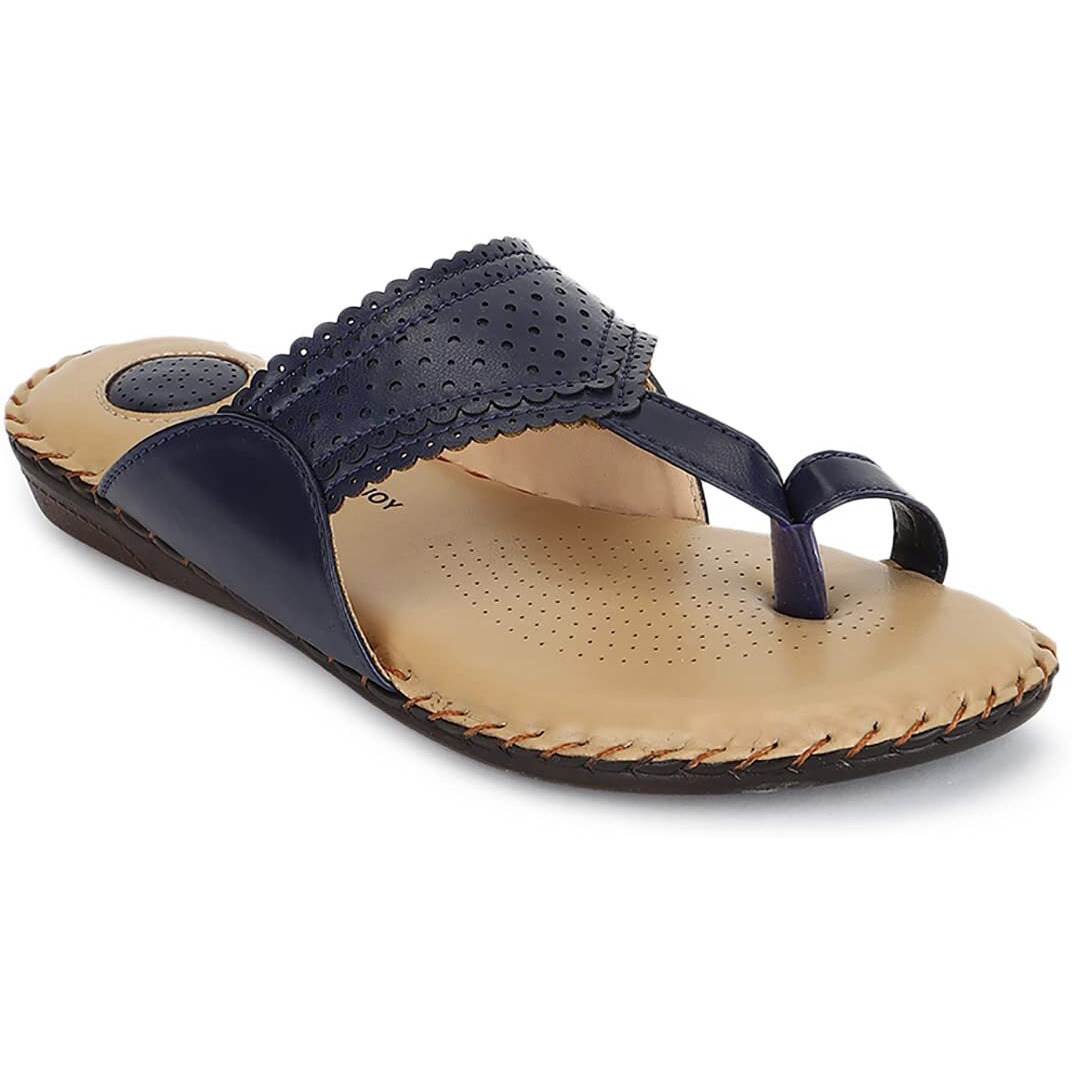 Ortho Joy Doctor Slippers | Soft Fancy Footwear For Women | Comfortable Chappal For Women Navy Blue Color