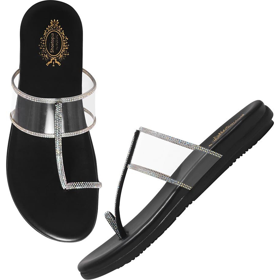 Shoetopia Stylish Black Flats For Women & Girls /Eu37