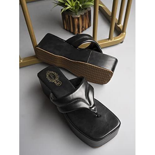 Shoetopia Girls P-2 Black Platform - 4 Uk (Girls-P-2-Black)