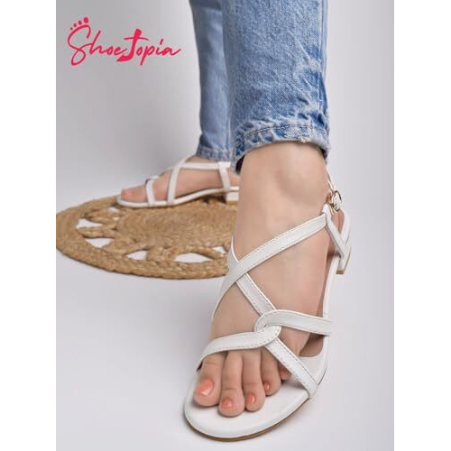 Shoetopia Women's Girls-Snd-179 Sandal-6 Kids Uk (Girls-Snd-179-White)-Eu39