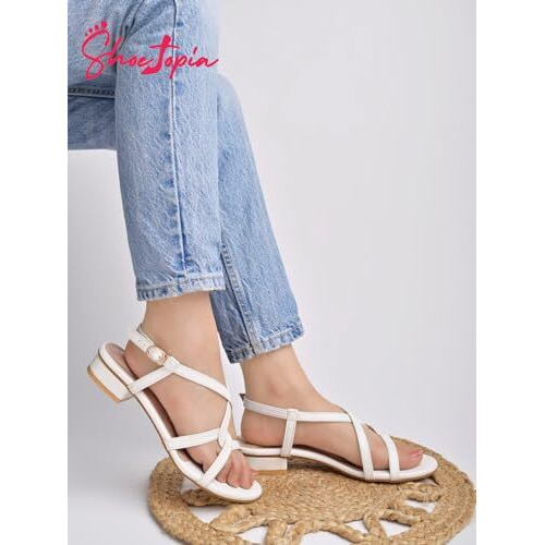 Shoetopia Women's Girls-Snd-179 Sandal-6 Kids Uk (Girls-Snd-179-White)-Eu39