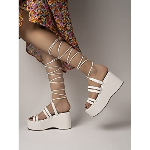Shoetopia Girls P-5 White Wedge Sandal - 5 Uk (Girls-P-5-White)