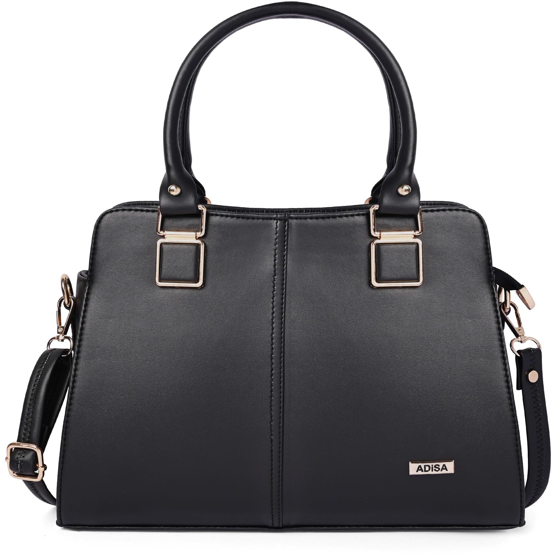 Adisa Gold Square Handbag Shoulder Bag For Women And Girls With Sling Belt (Ad4081-Bla)