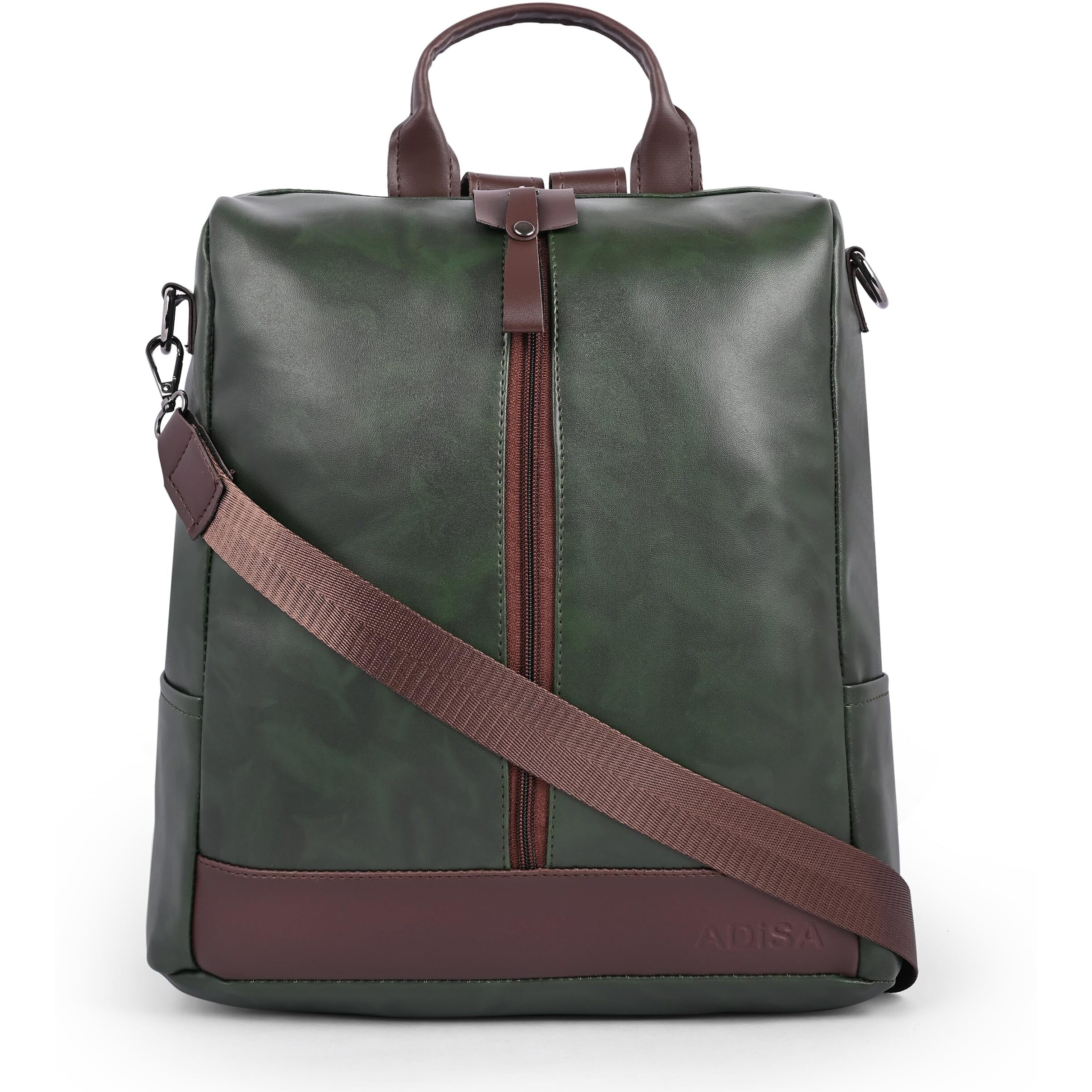 Adisa Faux Leather Backpack Bag For Women & Girls (Bp065-Grn)