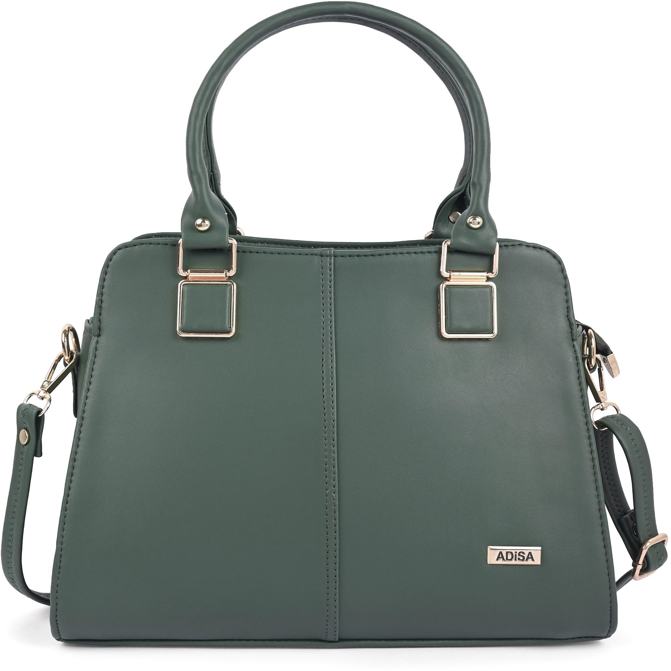 Adisa Gold Square Handbag Shoulder Bag For Women And Girls With Sling Belt (Ad4081-D.Grn)