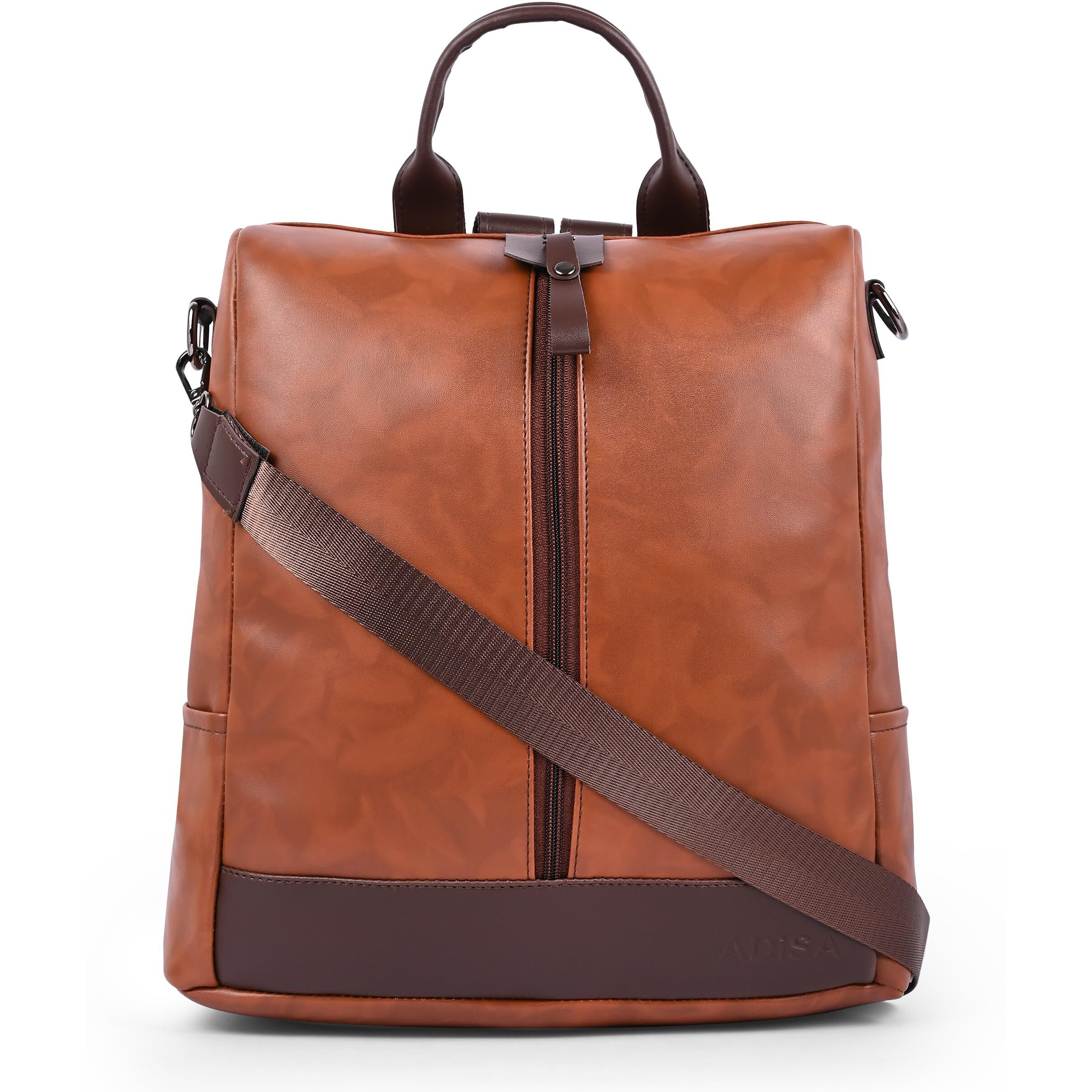 Adisa Faux Leather Backpack Bag For Women & Girls (Bp065-Bro)