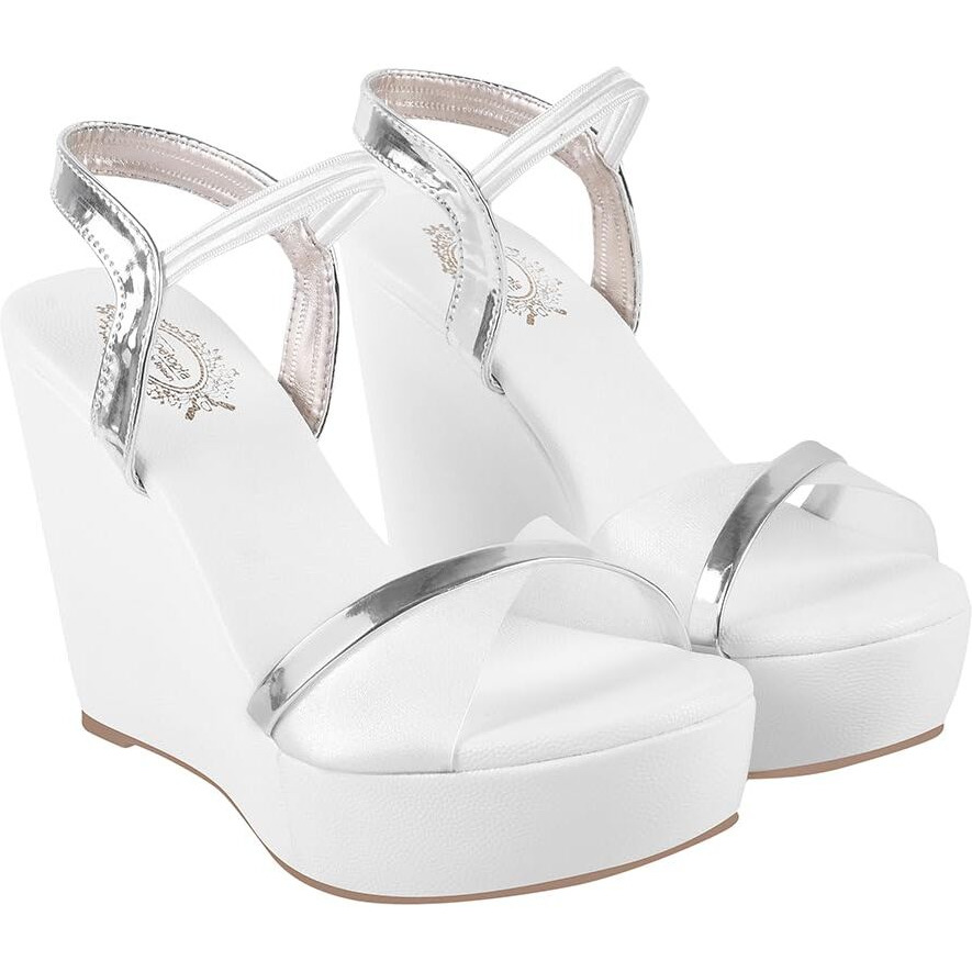 Shoetopia Classy White Wedges For Women & Girls /Eu37