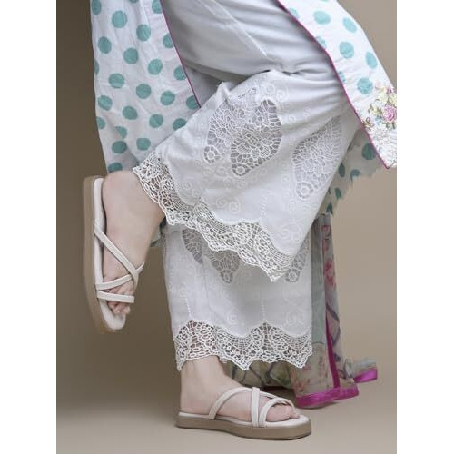 Shoetopia Cross Strap Cream Flats For Women & Girls /Eu38