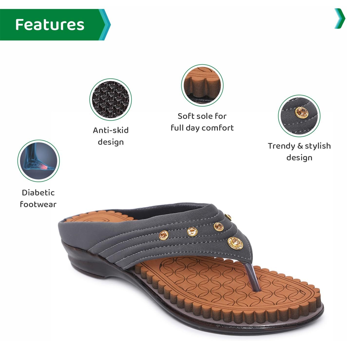 Ortho Joy Fancy Doctor Slippers | Comfortable Sandals For Women Stylish