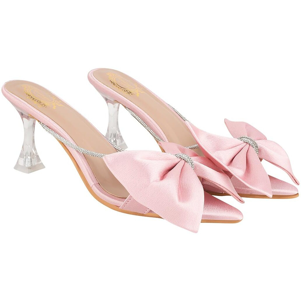 Shoetopia Women's Pink Heeled Sandal-6 Kids Uk (Ultra-Peach)-Eu39