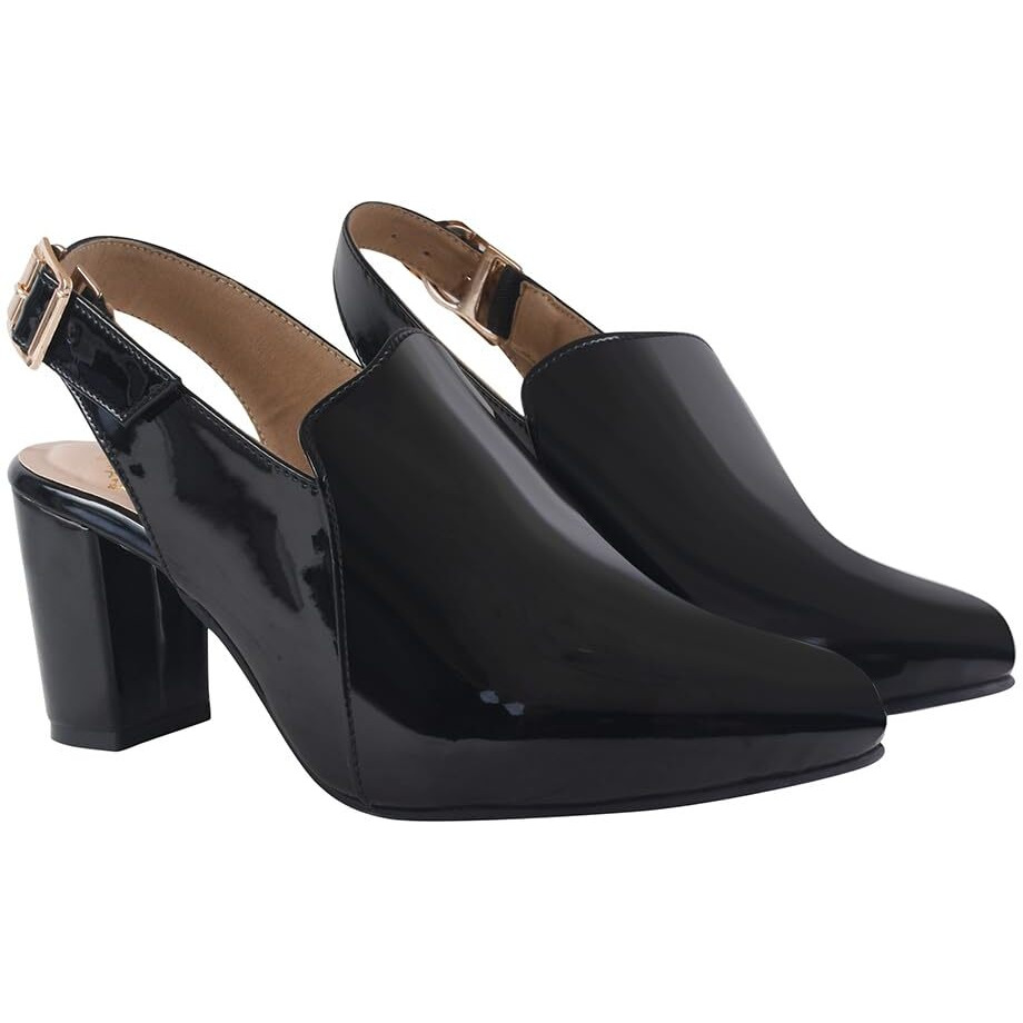 Shoetopia Pointed Toe Black Pumps For Women & Girls /Eu36