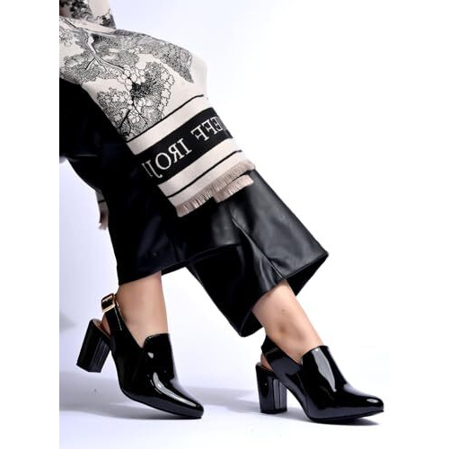 Shoetopia Pointed Toe Black Pumps For Women & Girls /Eu36