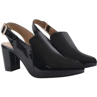 Shoetopia Pointed Toe Black Pumps For Women & Girls /Eu40