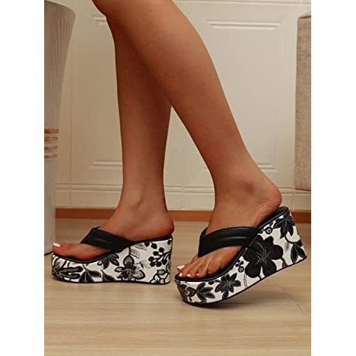 Shoetopia Girls Tufan Black Wedge Sandal - 7 Uk (Girls-Tufan-Black)