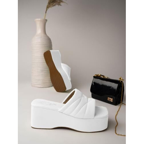 Shoetopia Girls P-1 White Wedge Sandal - 4 Uk (Girls-P-1-White)