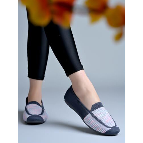 Shoetopia Comfortable Stylish Grey Ballerinas For Women & Girls /Eu40