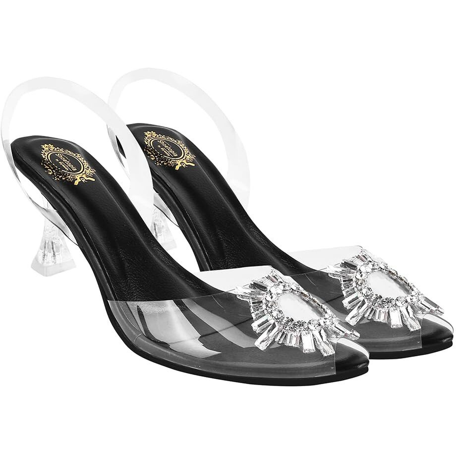 Shoetopia Women's Mesh Heeled Sandal