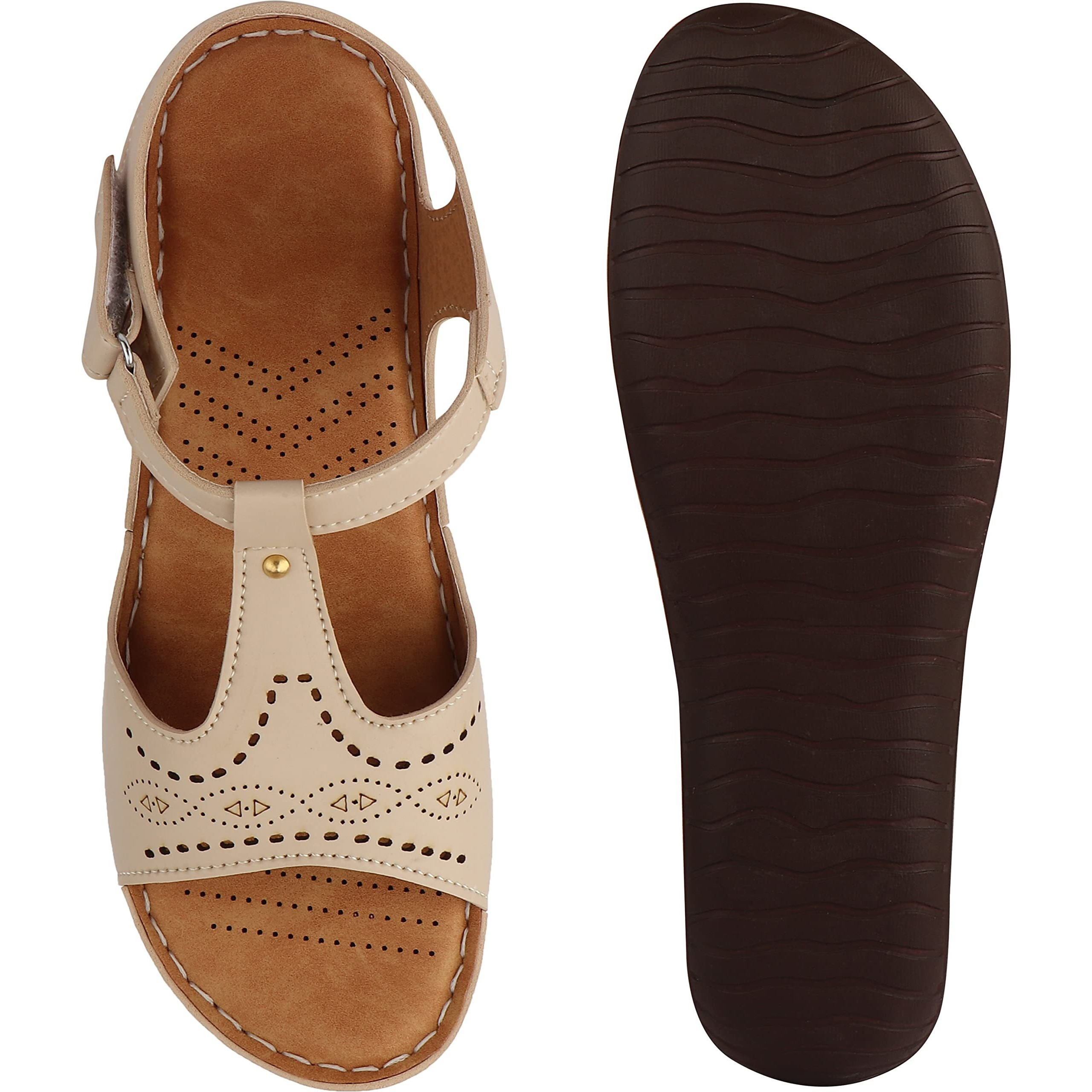 Shoetopia Girls Cream Stylish Trending Flats