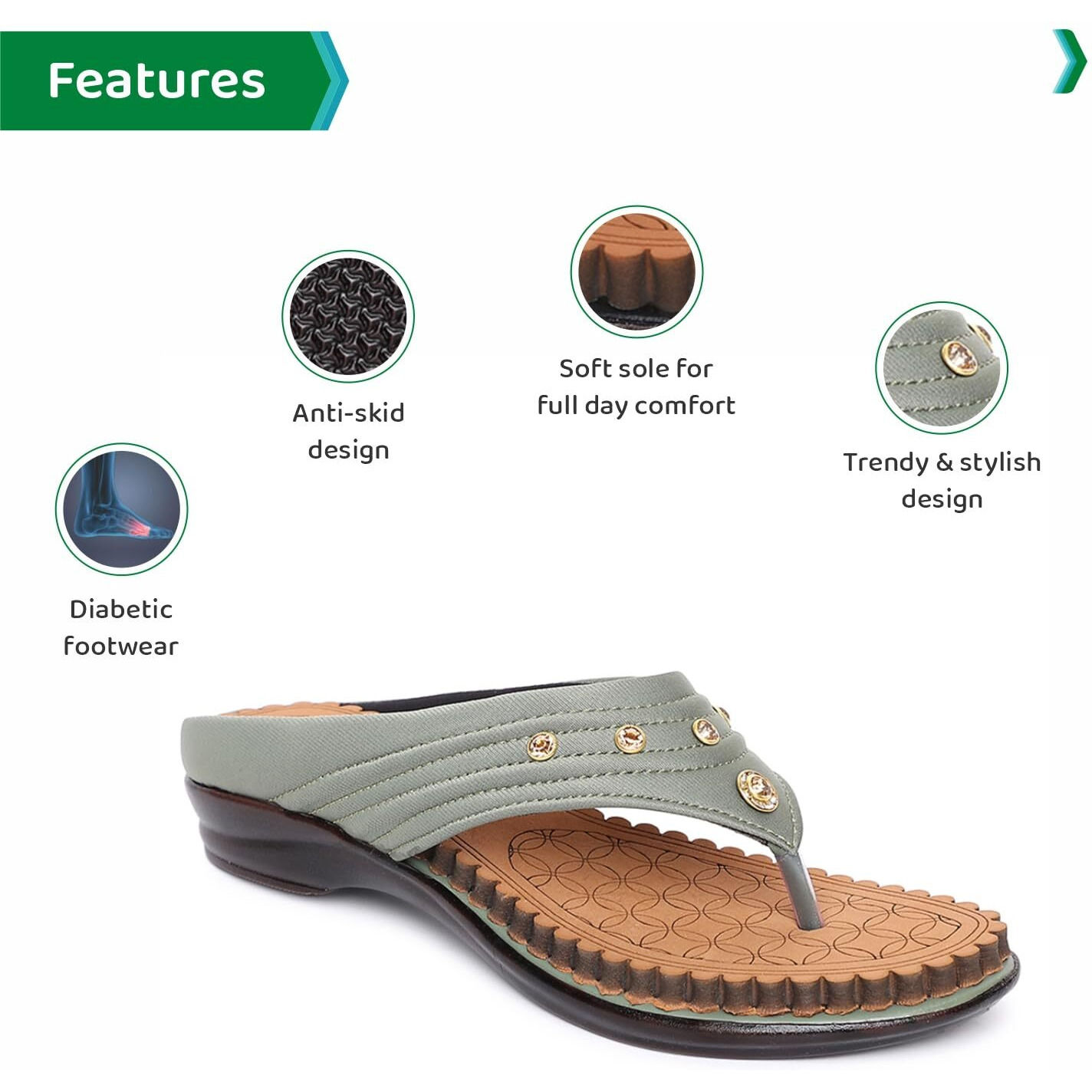 Ortho Joy Fancy Doctor Slippers | Comfortable Sandals For Women Stylish