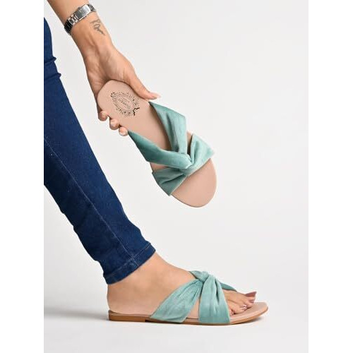 Shoetopia Girls Yash Green Flat Sandal - 3 Uk (Girls-Yash-Green)