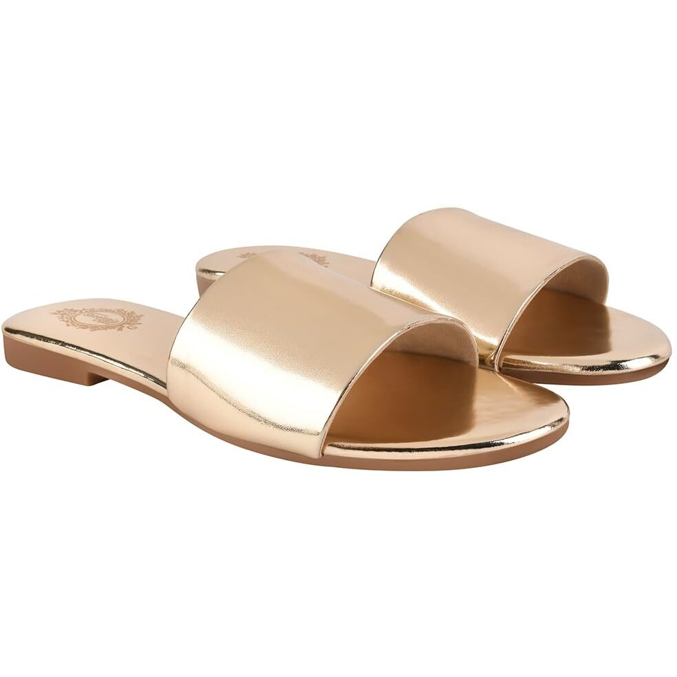 Shoetopia Embellished Gold-Toned Flats For Women & Girls/Uk6
