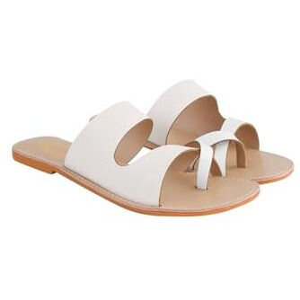 Shoetopia One Toe White Flats For Women & Girls /Eu37