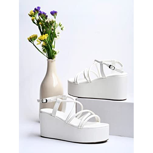 Shoetopia Girls P-7 White Platform - 5 Uk (Girls-P-7-White)