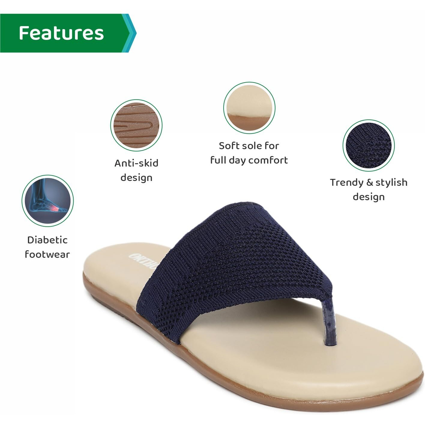 Ortho Joy Fancy Doctor Slippers | Comfortable Flat Sandals For Women Stylish