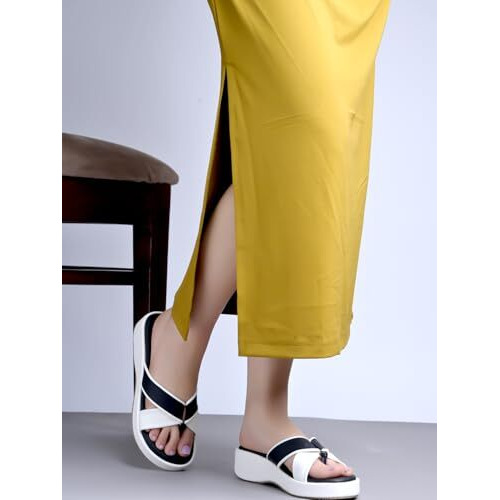 Shoetopia Cross Strap White Wedges For Women & Girls /Eu39