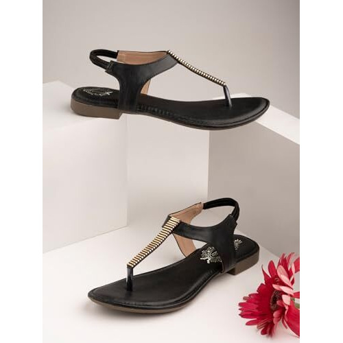 Shoetopia Girls Girls-Snd-200 Black Flat Sandal - 3 Uk (Girls-Snd-200-Black)