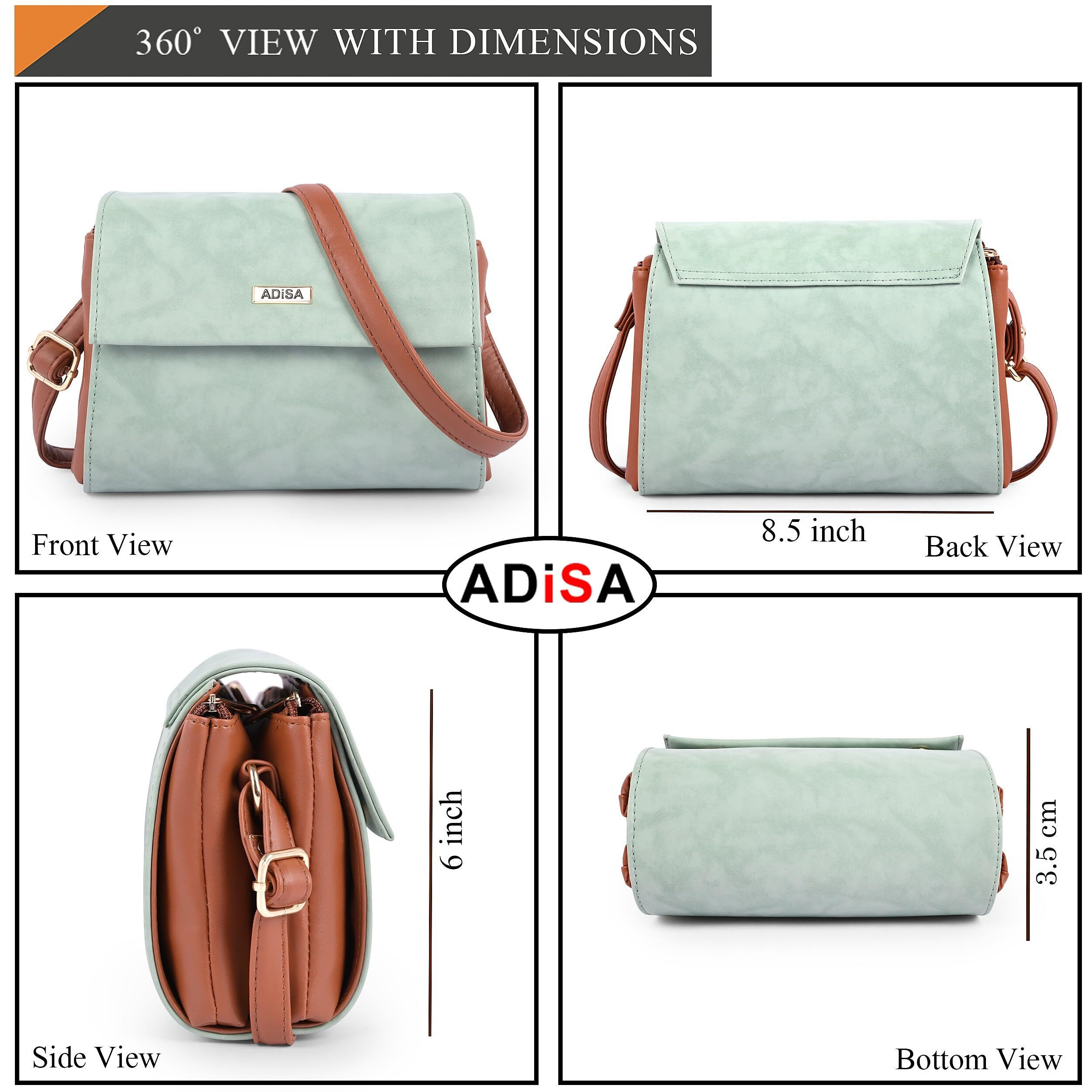 Adisa Women Girls Dual Cross Body Sling Bag (Sl5158-Grn)