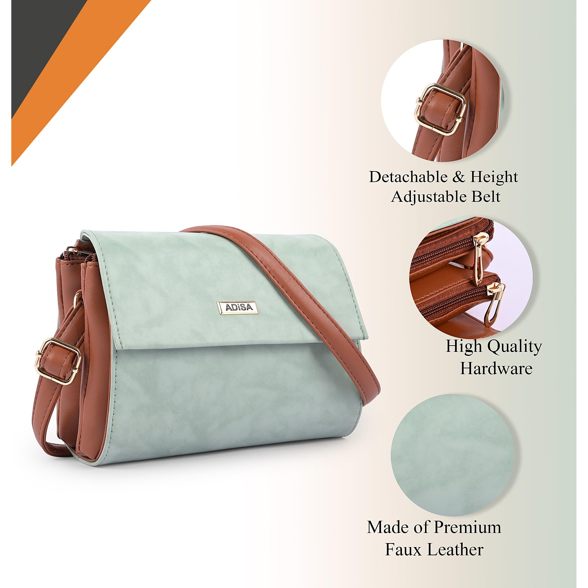 Adisa Women Girls Dual Cross Body Sling Bag (Sl5158-Grn)