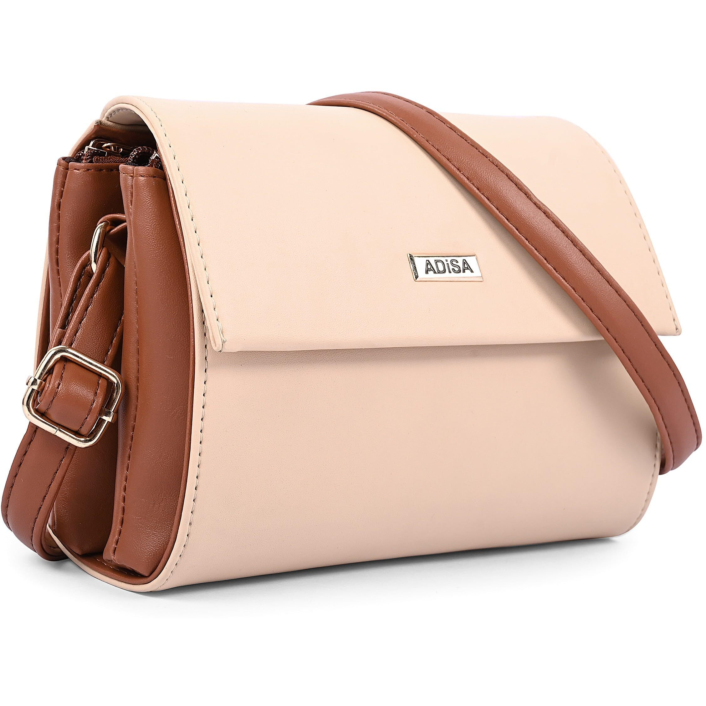 Adisa Women Girls Dual Cross Body Sling Bag (Sl5158-Cre)