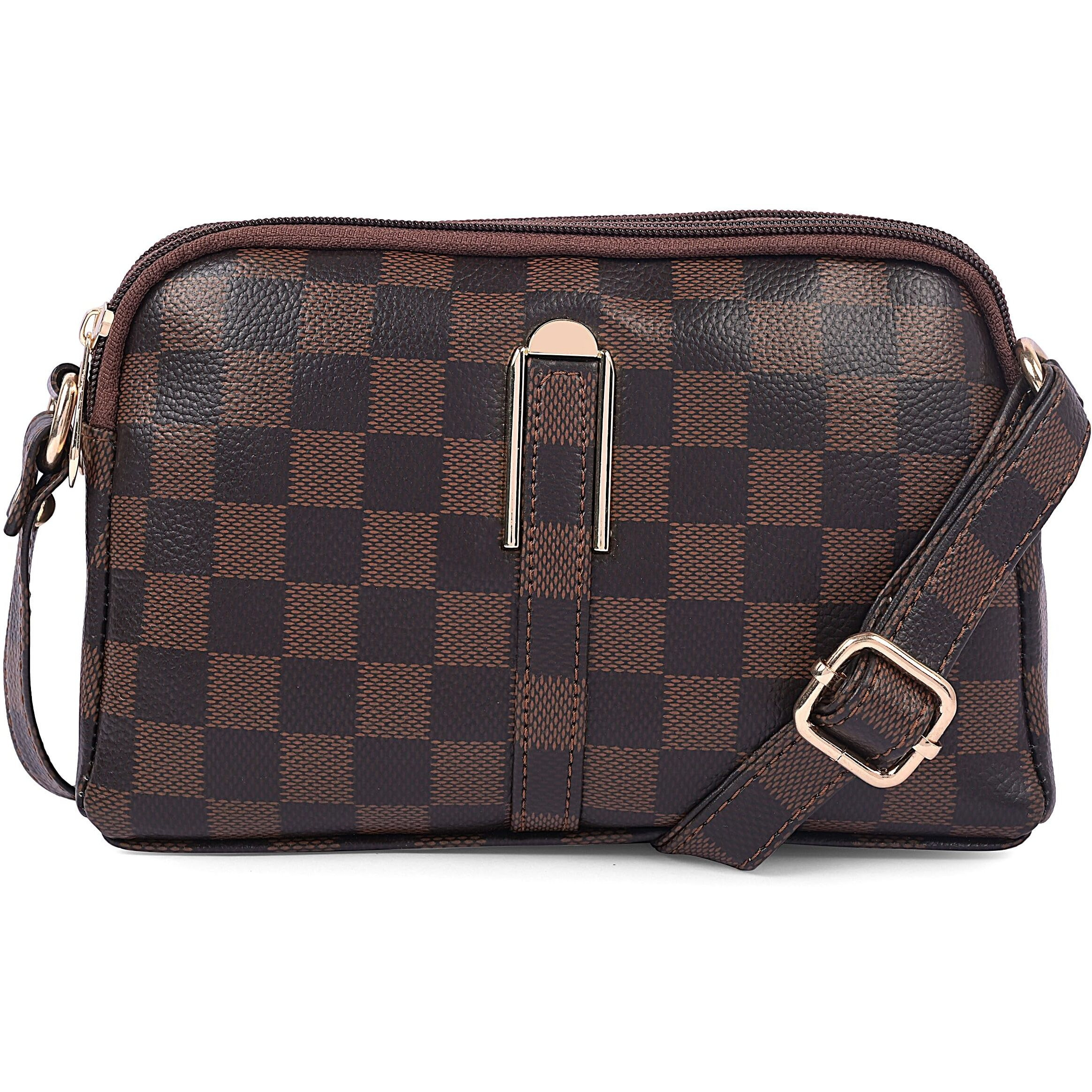 Adisa Women Girls Checks Cross Body Sling Bag (Sl5157-Bro)